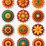 Mandalas & Rangoli - Sticker Sheet v35
